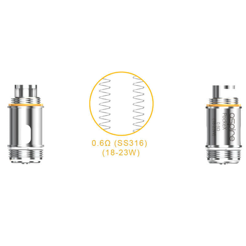 Aspire PockeX Coils 0.6Ω – 5 stk.